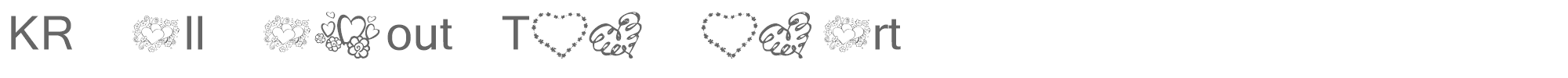 Sample characters KR All About The Heart Font